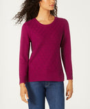 Karen Scott Women's Diamond Cable Knit Sweater