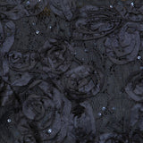 Alex Evenings Women's Rosette Embellished Lace A-Line Gown Navy Blue 12