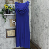 Alex Evenings Petite Brocade Bodice Empire Waist Gown Royal Blue 16P