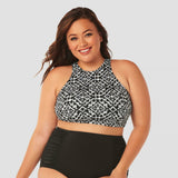 Beach Betty Women's Plus Size Slimming Control High Neck Bikini Top