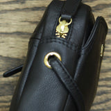 Tula England Small Zip Grainy Leather Crossbody Bag Black