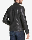 Marc New York Mens Leather Moto Jacket Black Small