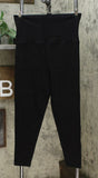 Rhonda Shear Women's Cotton Blend Foldover Waist Legging Black Large