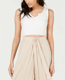 Cotton Candy Women's Ribbed Cropped Tank Top White XS