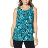 DG2 by Diane Gilman Women's Printed Media Easy Tank Palm Leaf XL