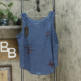 DG2 by Diane Gilman Women's Embroidered Star Tank Top