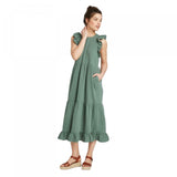 Universal Thread Women's Sleeveless Tiered Ruffle Midi Dress
