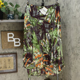 Bob Mackie Women's Jungle Print Woven Hi-Low Midi Skirt