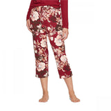 Stars Above Women's Floral Print Beautifully Soft Crop Pajama Pants