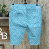 DG2 by Diane Gilman Classic Stretch Pull On Bermuda Shorts Turquoise Large
