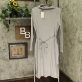A New Day Women's Long Sleeve Mock Turtleneck Belted Knit Midi Dress