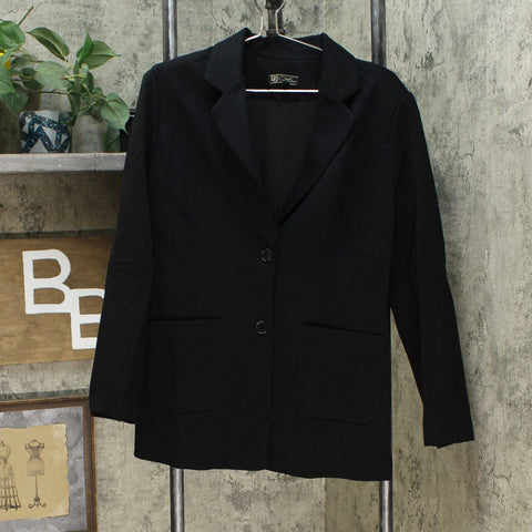 DG2 by Diane Gilman Women's Ponte Blazer Jacket Black Medium