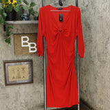 INC International Concepts Women's Ring Hardware Ruched Midi Dress