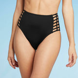Shade & Shore Women's Caged High Waist Bikini Bottom