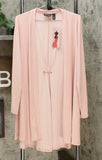 Nina Leonard Women's Plus Size Matte Jersey Cardigan With Ring Detail