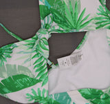 Sugar Coast by Lolli Women's Palm Print Tie Front Cut Out One Piece Swimsuit