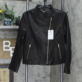 Cole Haan Womens Leather Motorcycle Jacket