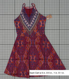 Xhilaration Women's Printed Sleeveless Fit and Flare Dress Wine XS