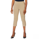 Nina Leonard Women's Pull On Scallop Hem Cropped Pants