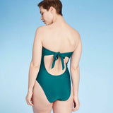 Shade & Shore Women's Bandeau Tie Back One Piece Swimsuit