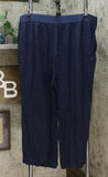 DG2 by Diane Gilman Women's Plus Size Stretch Linen Blend Crop Pants