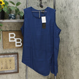 DG2 by Diane Gilman Women's Plus Size Asymmetric Sleeveless Top