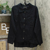 DG2 by Diane Gilman Plus Size Lightweight SoftCell Chambray Jacket Black 3X