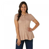 Isaac Mizrahi Live! Women's Polka Dot Button Front Knit Peplum Top