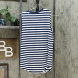 Modern Lux Women's USA Blue Striped Graphic Tank Top