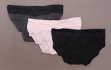 Simply Perfect By Warner's 3 Pairs No Muffin Top Lace Cotton Hipster Briefs
