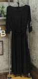Antthony Women's Elda Collection Embroidered Midi Dress Black Large