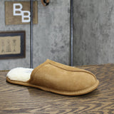 Goodfellow & Co. Mens Alex Scuff Slide Leather Slippers Dark Chestnut Brown S