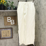A New Day Women's Mid Rise Wide Leg Pull-On Pants Small Cream