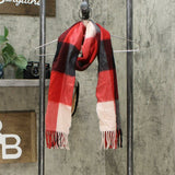 Charter Club Women's Buffalo Check Cashmere Scarf Red Multi