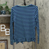 Lemon Way Women's Perfect Pima Striped Tie Hem Knit Top