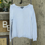 Karen Scott Women's Side-Slit Cotton Sweater Waterfall Blue Large