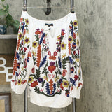 Colleen Lopez Women's Plus Size Embroidered Peasant Blouse