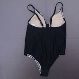 Kona Sol Women's Plus Size Tie Front One Piece Swimsuit. AFG05 Black 14W