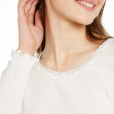 Polly & Esther Women's Junior Fit Cropped Thermal T-Shirt