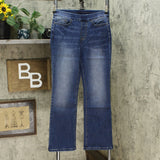 MOTTO Stretch Denim Pull On Boot Cut Jeans 10 Petite Indigo Wash