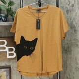 DG2 by Diane Gilman Women's Embellished Cat T-Shirt