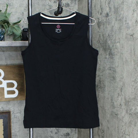 Isaac Mizrahi Live! Women's Essentials Scoop Neck Tank Top Black Medium