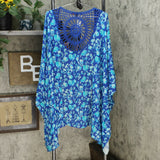 Colleen Lopez Women's Plus Size Crochet Inset Kimono Topper