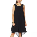 DG2 by Diane Gilman Women's Layered Drama Dress Black Small