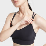 All In Motion Women's Low Support Strappy Long Line Bra Black Medium