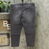 DG2 by Diane Gilman Destructed Multi Stone Skinny Jeans Petite Plus 20W Gray