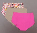 Rhonda Shear 3 Pack Women's Solid And Print Invisible Body Brief Panties