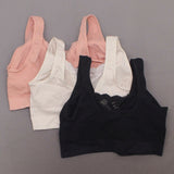 Rhonda Shear 3 Pack Cotton Blend Ahh Bras With Lace Inset Pink Multi 1X