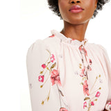 Bar III Women's Floral Print Ruched Blouse