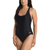 Speedo Women's Racerback One Piece Swimsuit Black / Pink 12